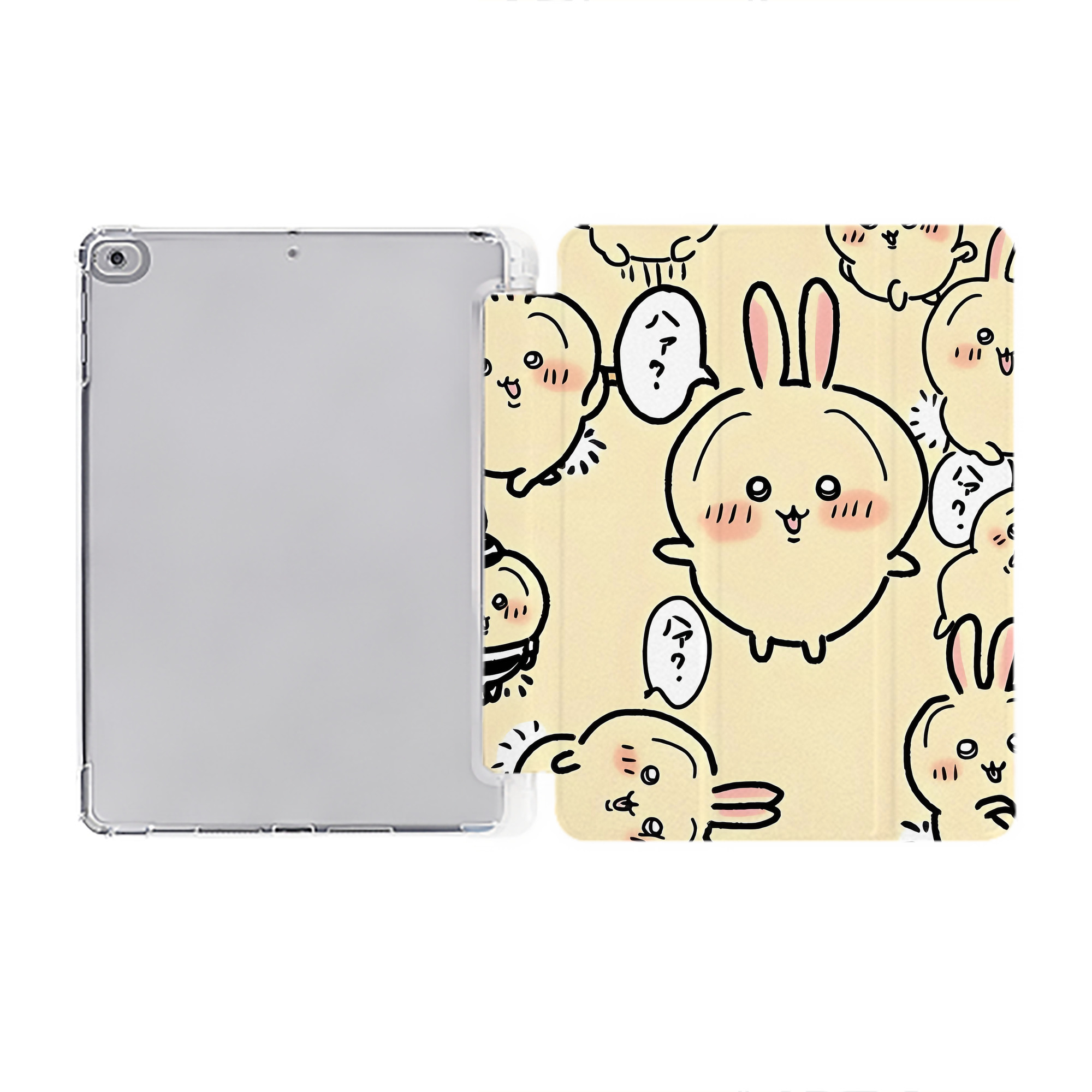 （画像用） ちいかわ Chii-kawa IPad ケース ペン収納付き 三つ折りスタンド PUレザー×シリコン 対応機種9.5/10.5/10.9インチ